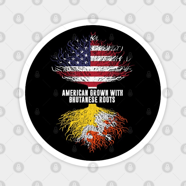 American Grown with Bhutanese Roots USA Flag Magnet by silvercoin